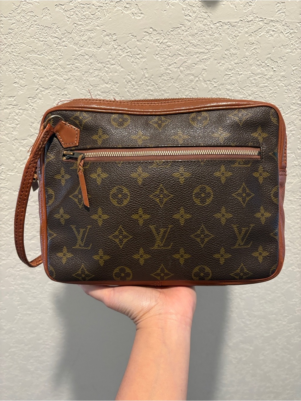 Louis Vuitton Brown Monogram Canvas Wristlet Pouch